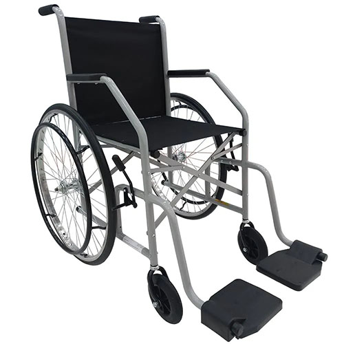Cadeira de Rodas Dobrável , feita em aço carbono com acento encosto em nylon