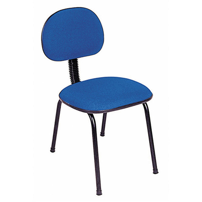 Cadeira modelo palito, fixa para escritório, feita em aço carbono com acento encosto em nylon